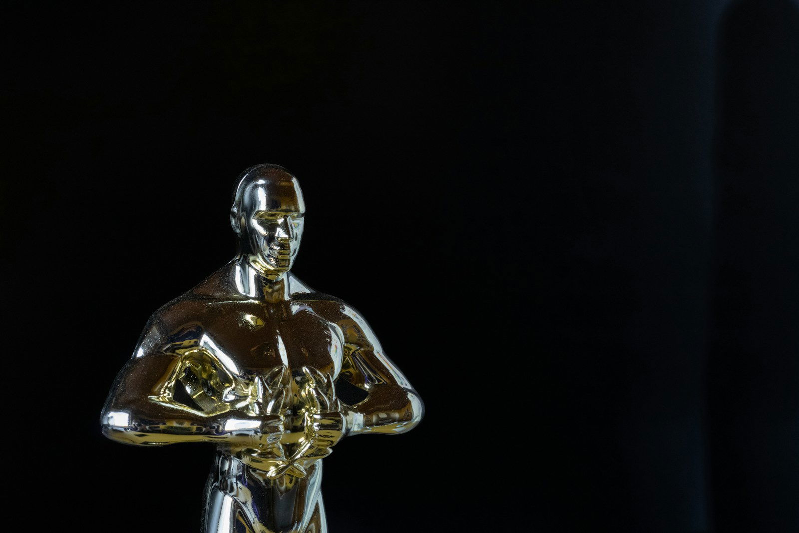 a gold and silver statue