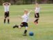 4 women playing soccer on green grass field during daytime