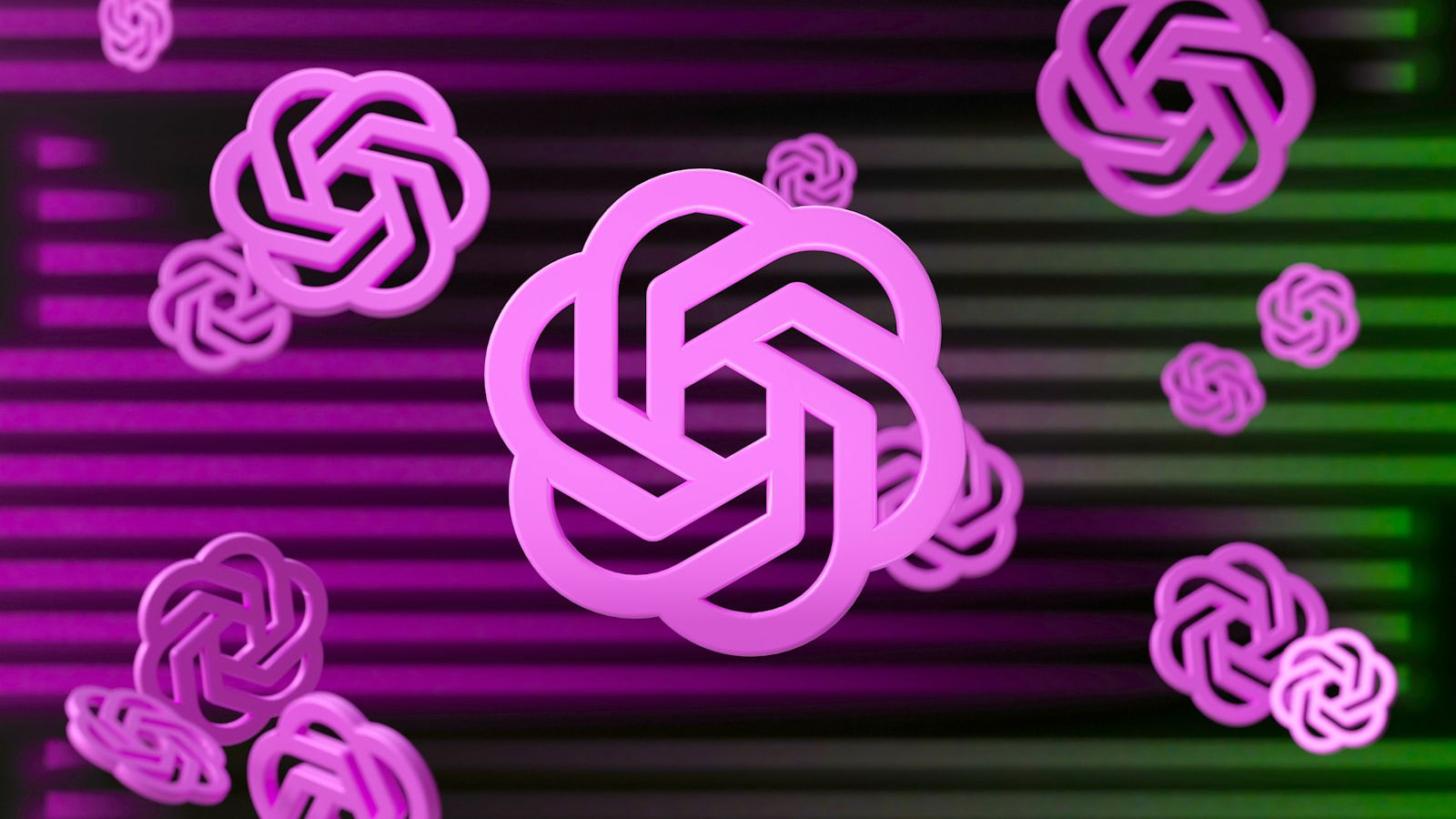 Photo by Mariia Shalabaieva a purple and green background with intertwined circles
