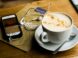 leaf design coffee latte on mug