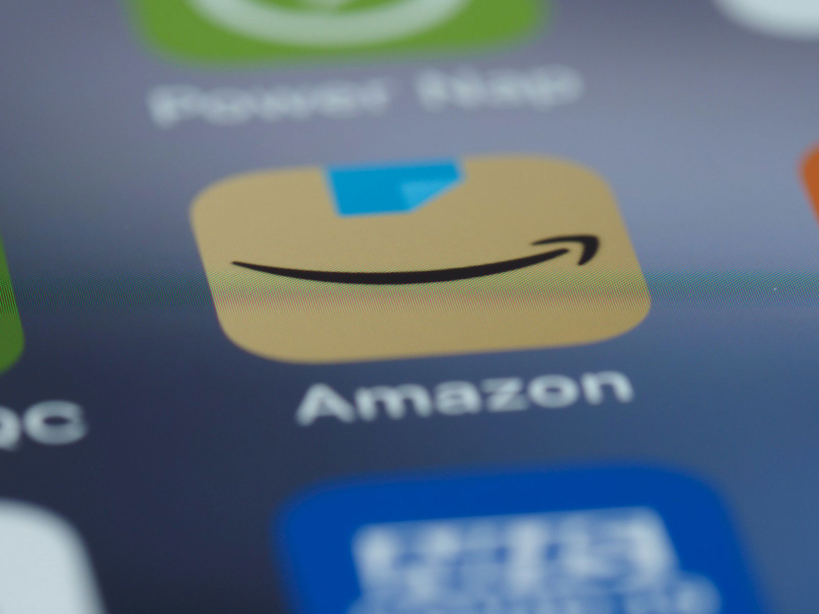 a close up of the amazon app logo